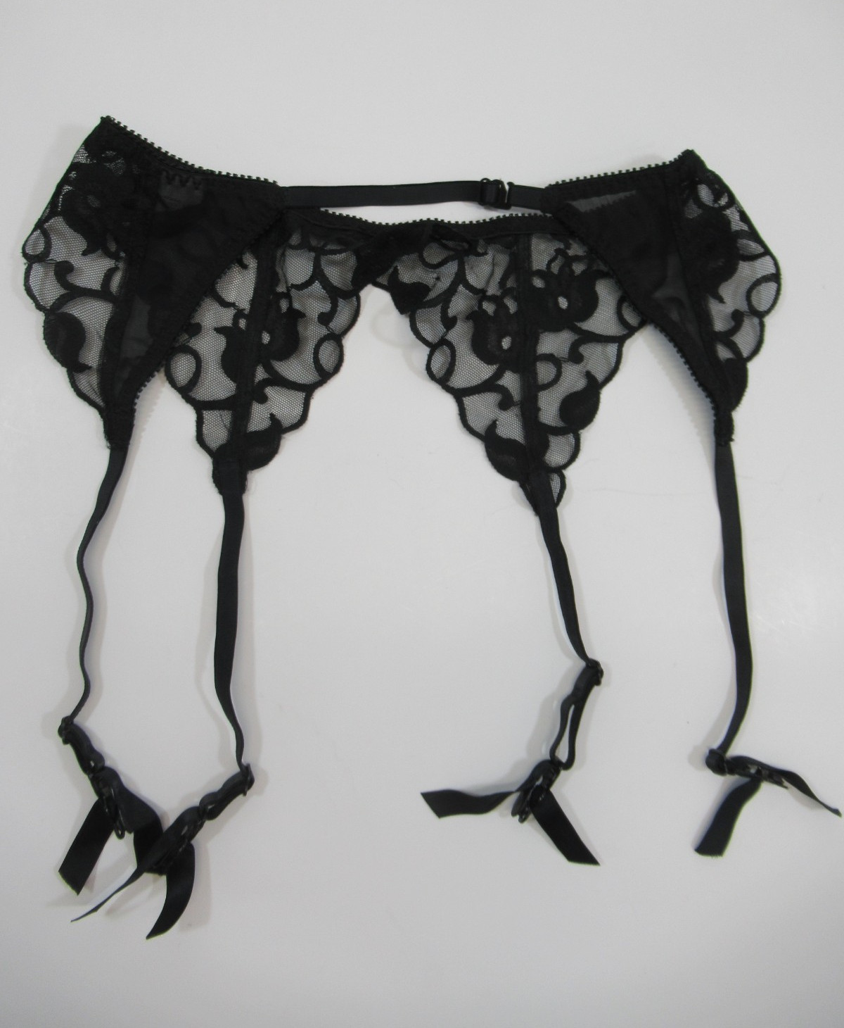 Vintage Valmont Lace Garter Belt One Size Black