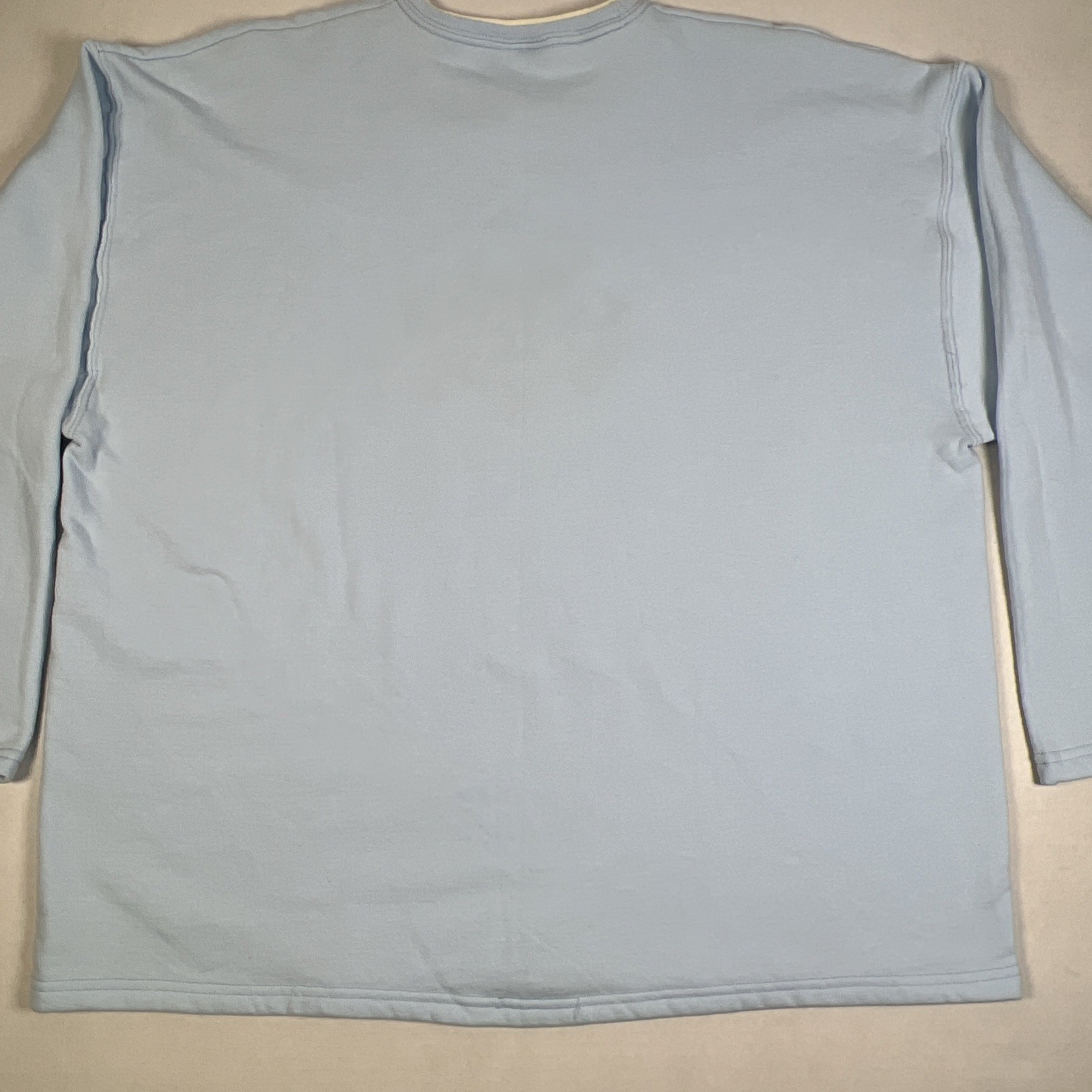 90s Endless Designs Snowman Sweatshirt XL Light Blue Embroidered Winter Holiday