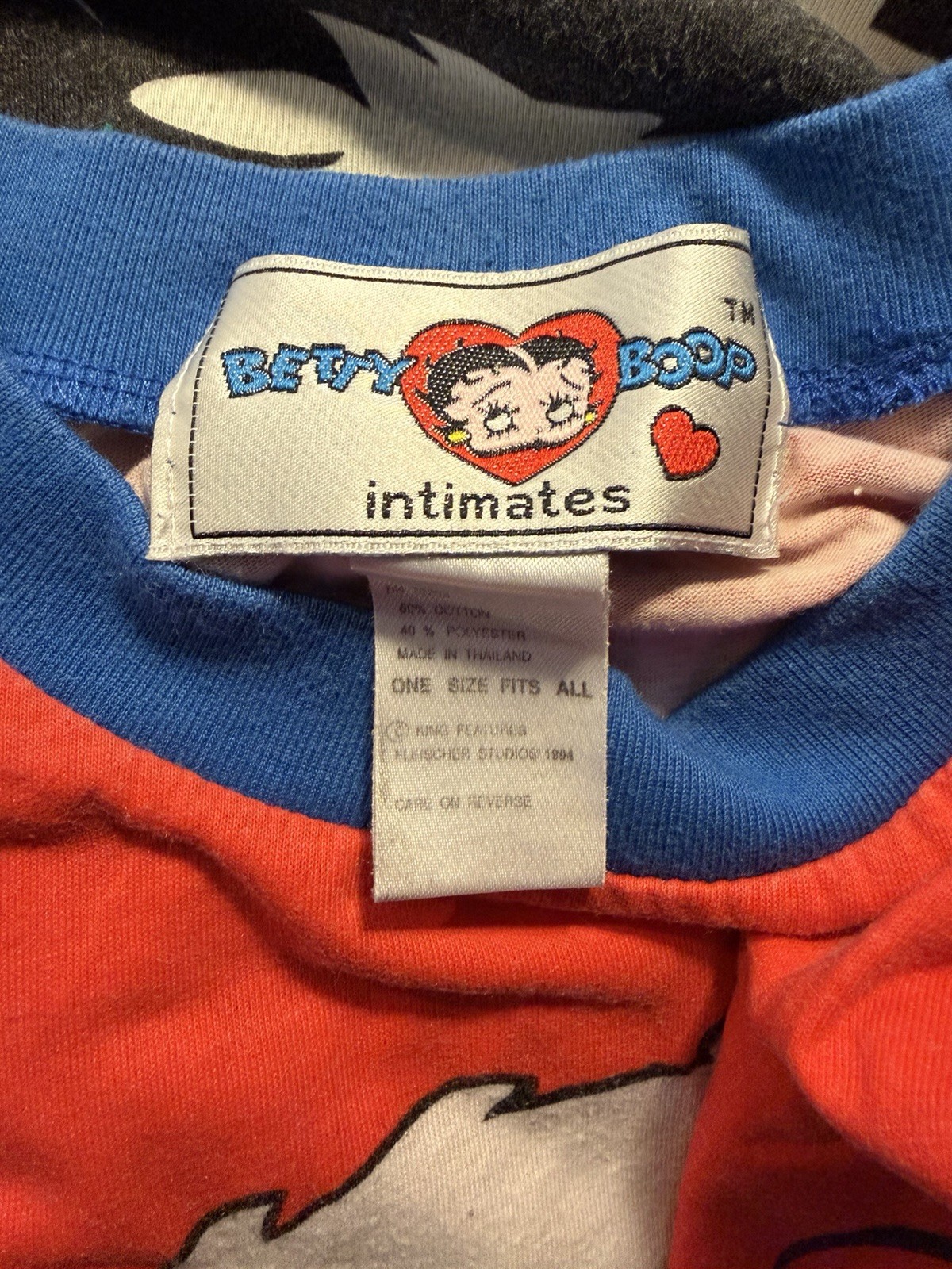 Vintage 1994 BETTY BOOP INTIMATES Christmas t shirt oversized AOP cover up 90s