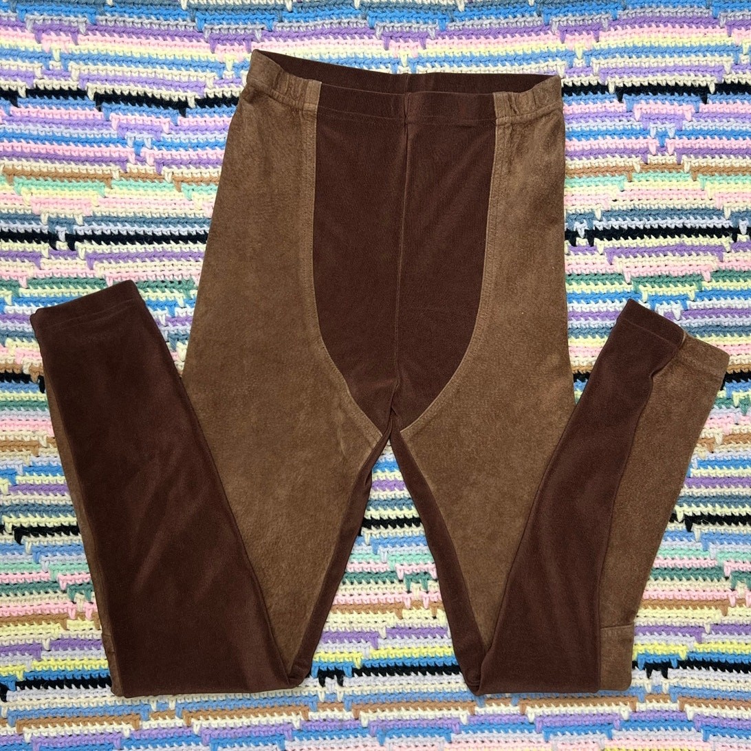 Vintage 80s Bisou Bisou Paris Brown Suede Riding Trouser Leggings