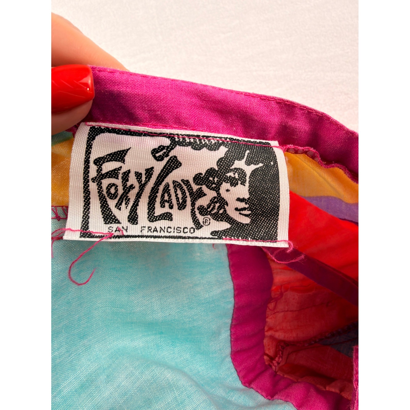 RARE FIND Vintage 70s Foxy Lady San Francisco Stripe Wrap Sun Dress Pockets