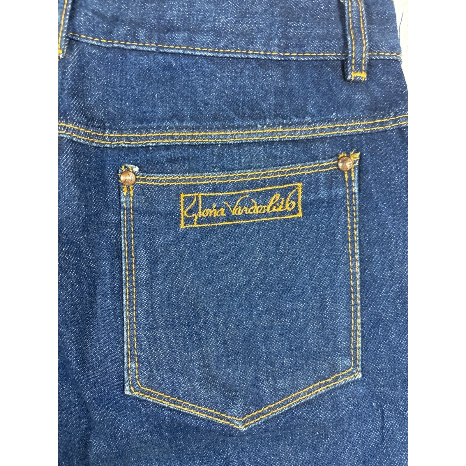 Gloria Vanderbilt Murjani Jeans Womens sz 14 Dark Blue Vintage High Rise Swan