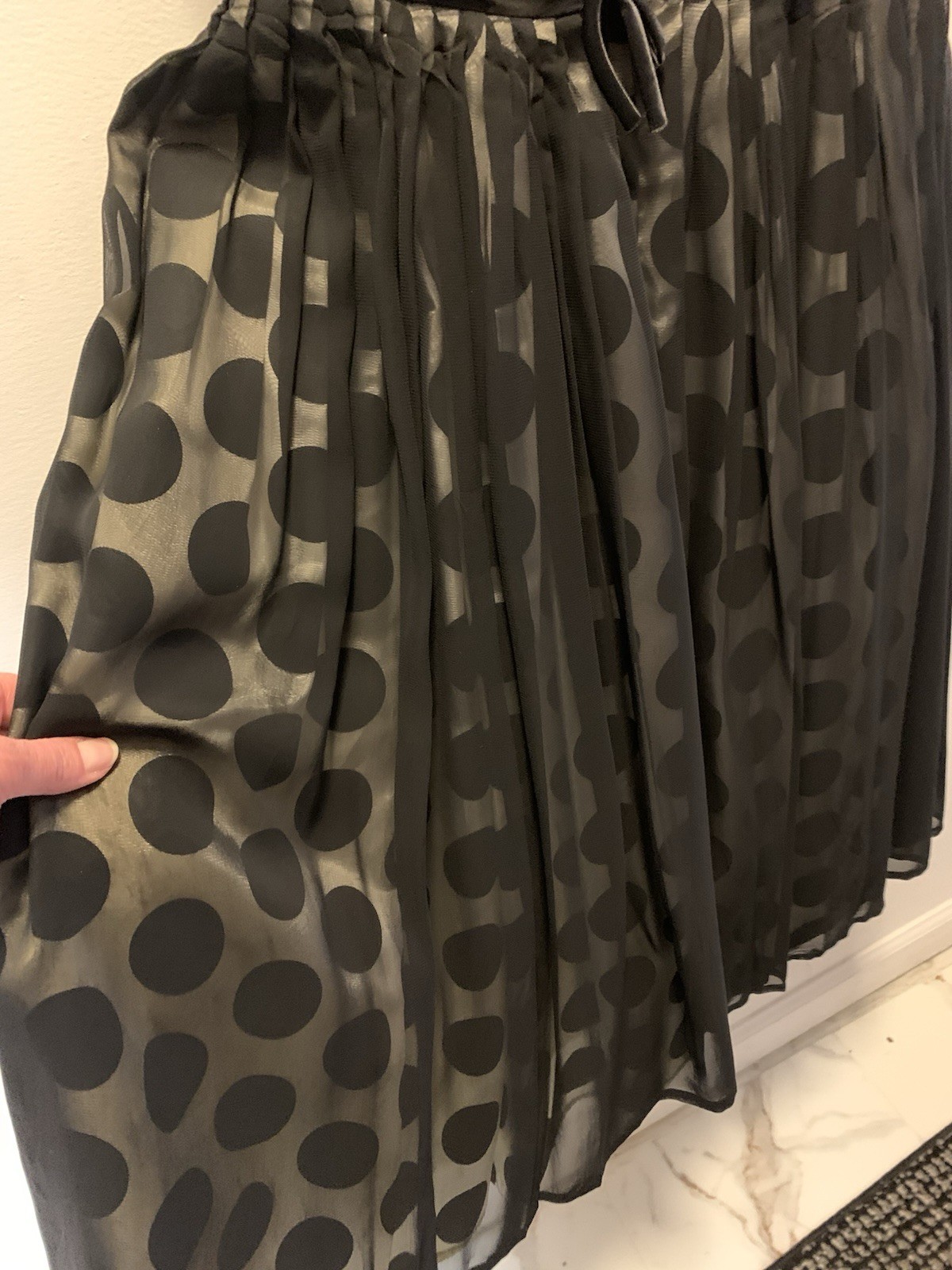 Vintage 1950’s Polka Dot Evening Gown Cocktail Black XS 32 X 24