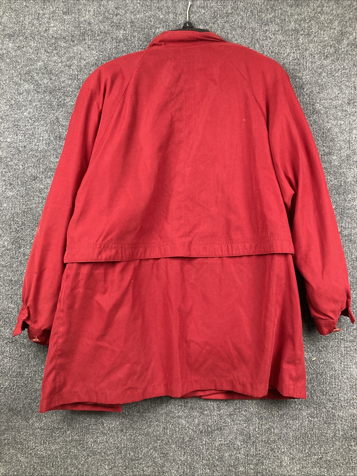 Vintage Gallery Women Size Small Red Mid Length Shoulder Pads Button Coat Jacket