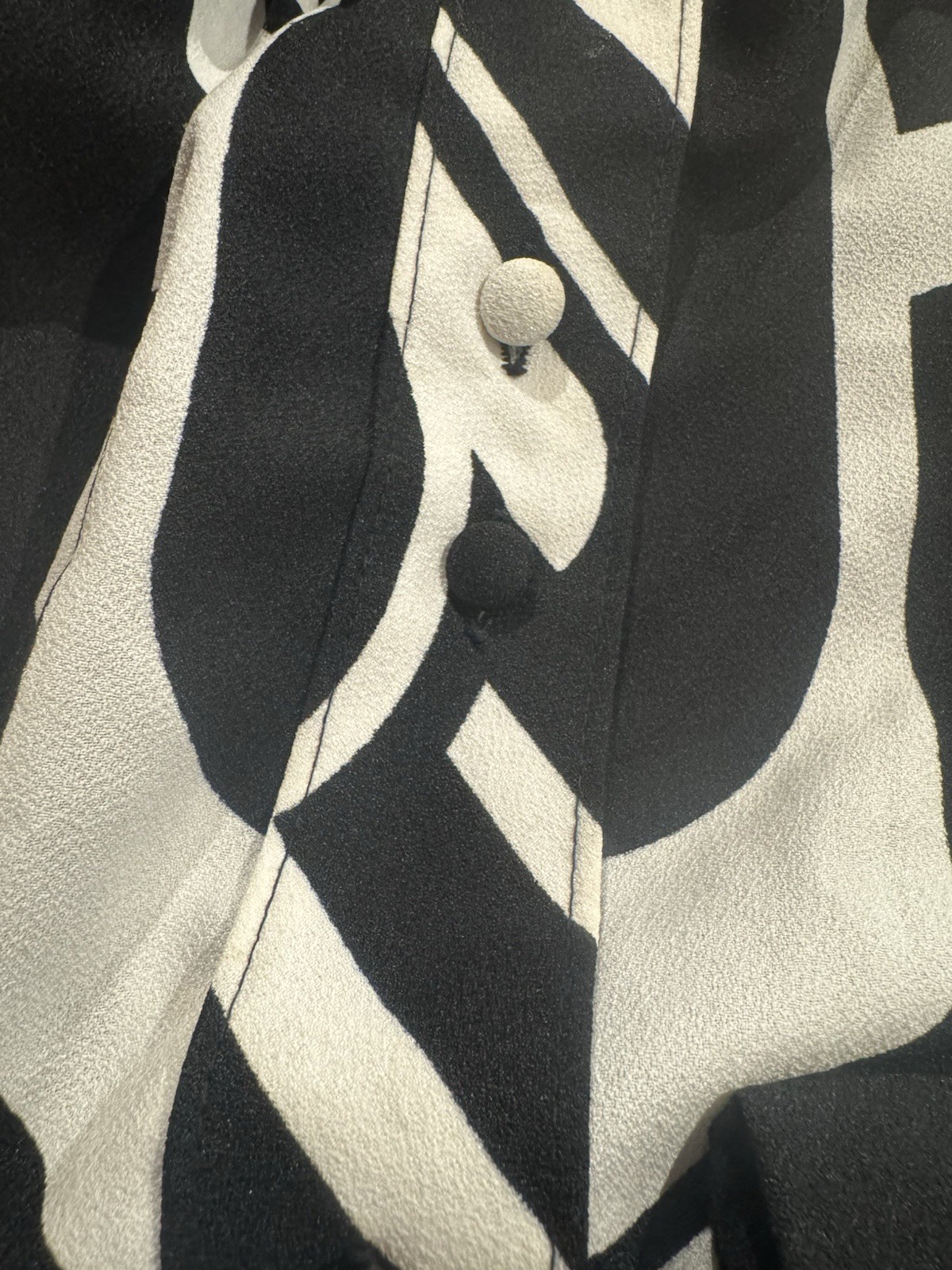 LANVIN VINTAGE BLACK ,WHITE MOD DRESS LONG SLEEVE Le Grand Strip Dagger CoLLAR
