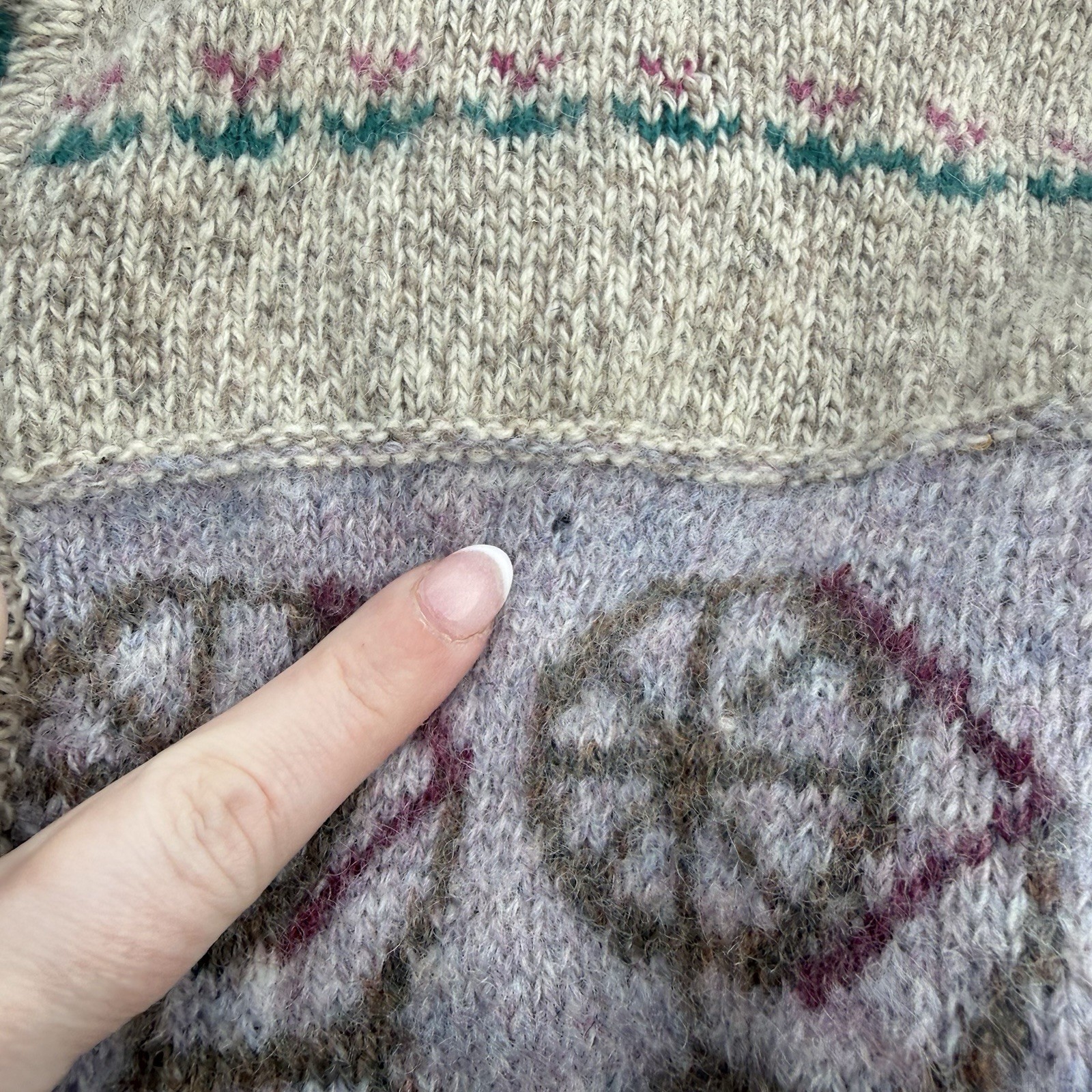 VTG 80s Woolrich Novelty Sweater Amish Farm Spinning Wheel Wool Sz S Buggy Goose