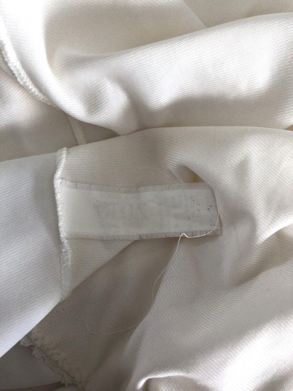 VTG 1950s 38 M/L White Nylon 42″ LONG FULL SLIP DRESS Retro SILKY XL