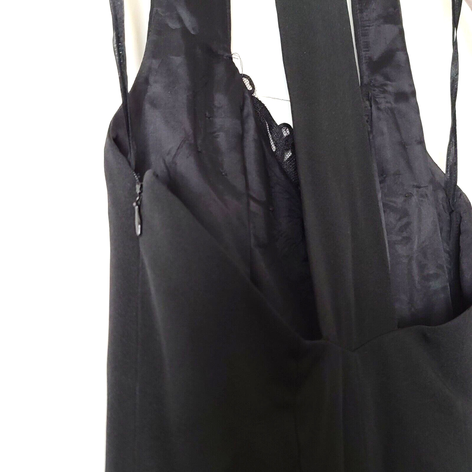 Vtg BB Collections Halter Maxi Sheath Dress Sz 6 Black Slit Formal Prom Dressy