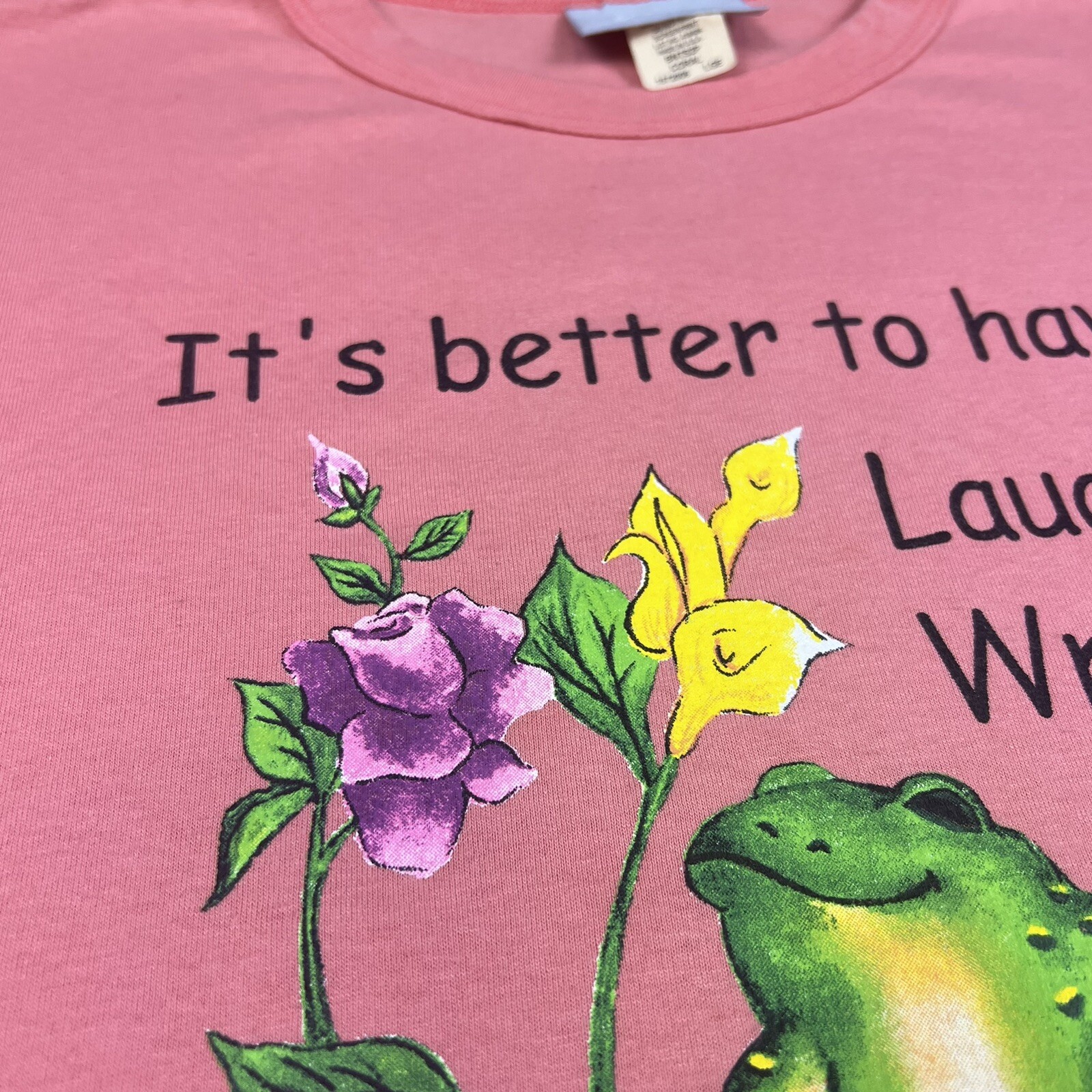 Vintage 90s Blair Women’s „It’s better to have laugh wrinkles” T shirt Sz Large