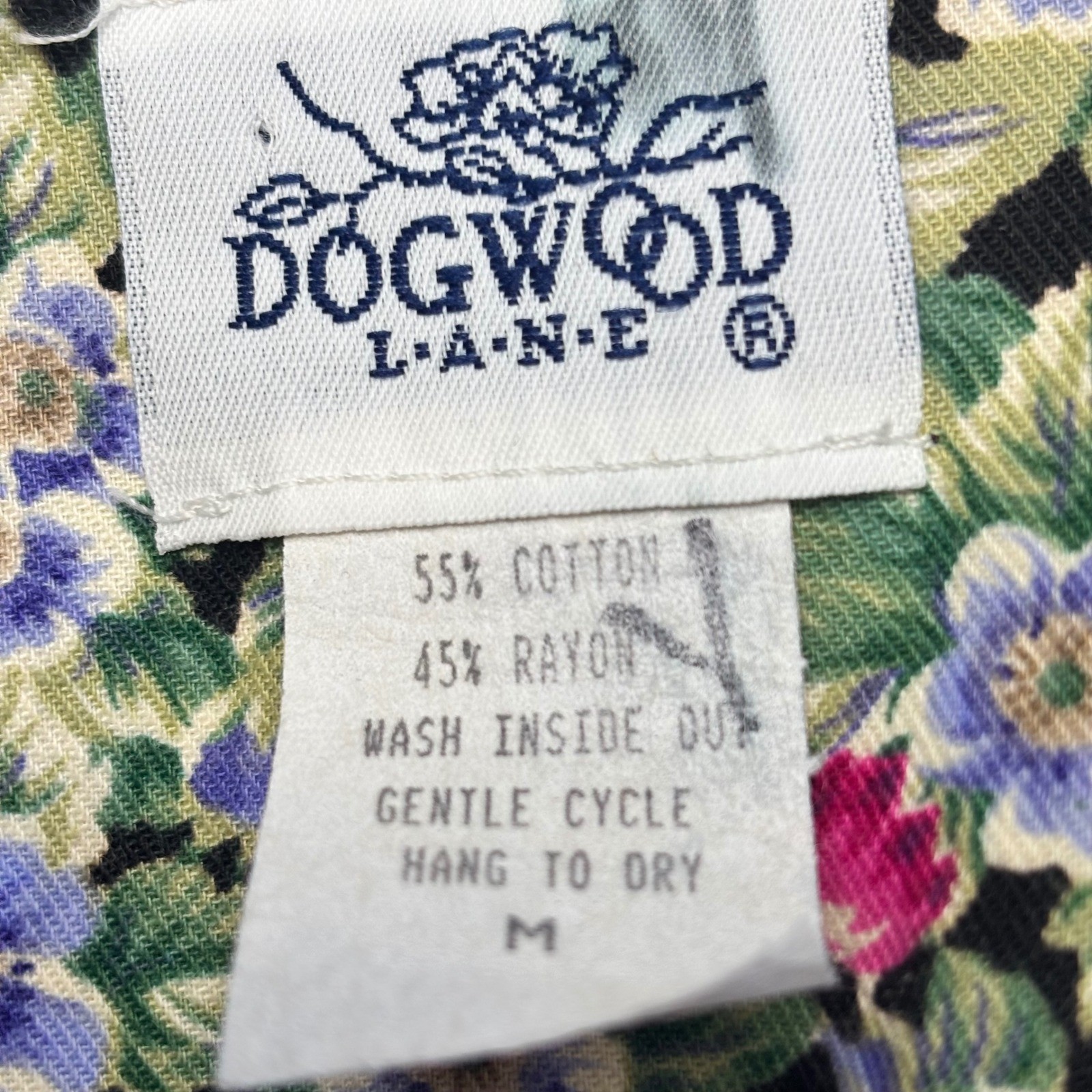 Dogwood Lane Rare Vintage 90s Floral Jumper Dress Ceramic Buttons Womens M
