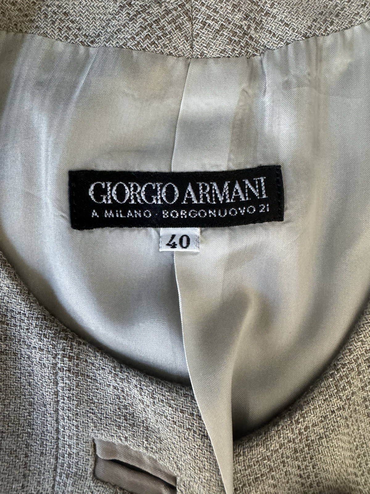 Vintage Giorgio Armani Georgia Blazer IT 40 US 4 Plaid Long Jacket Made Italy