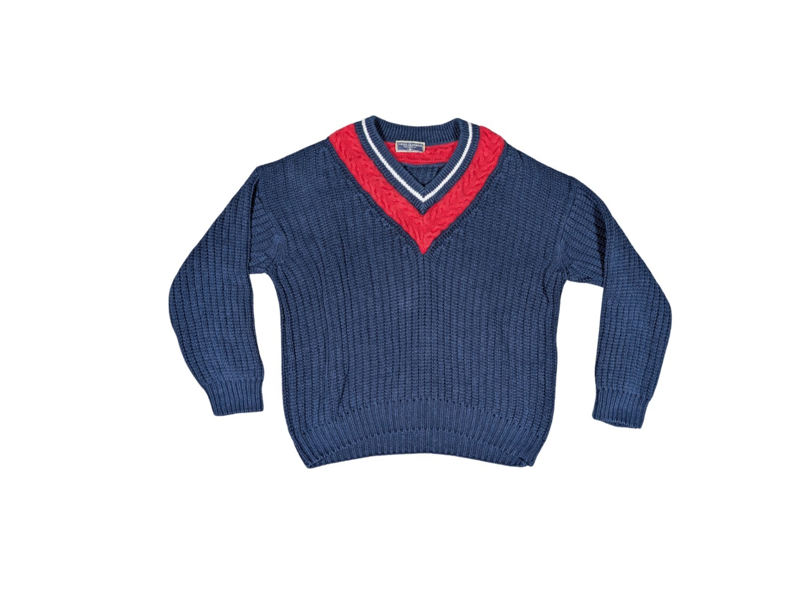 Erika Classics Clothing Co. VTG Sweater Size Large V-Neck Ivy League Nautical
