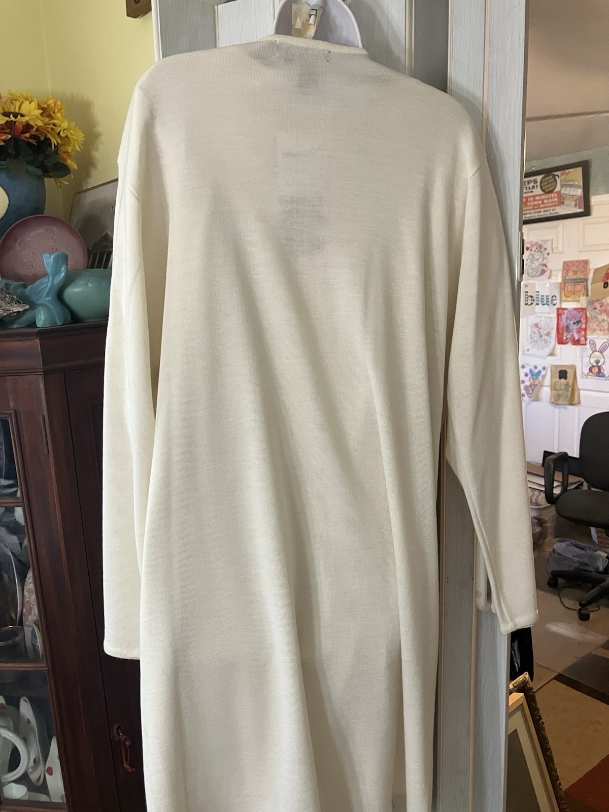 VTG Carole Little Knit Dress & Jacket Cream Silver Beaded Wool Blend XL New NWT