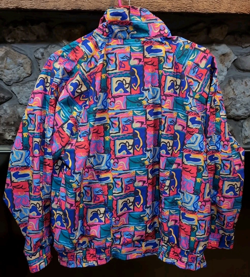 VTG Women’s Windbreaker| Jacket|80’s|Sports Wear| Abstract| Prince Tennis| Pink