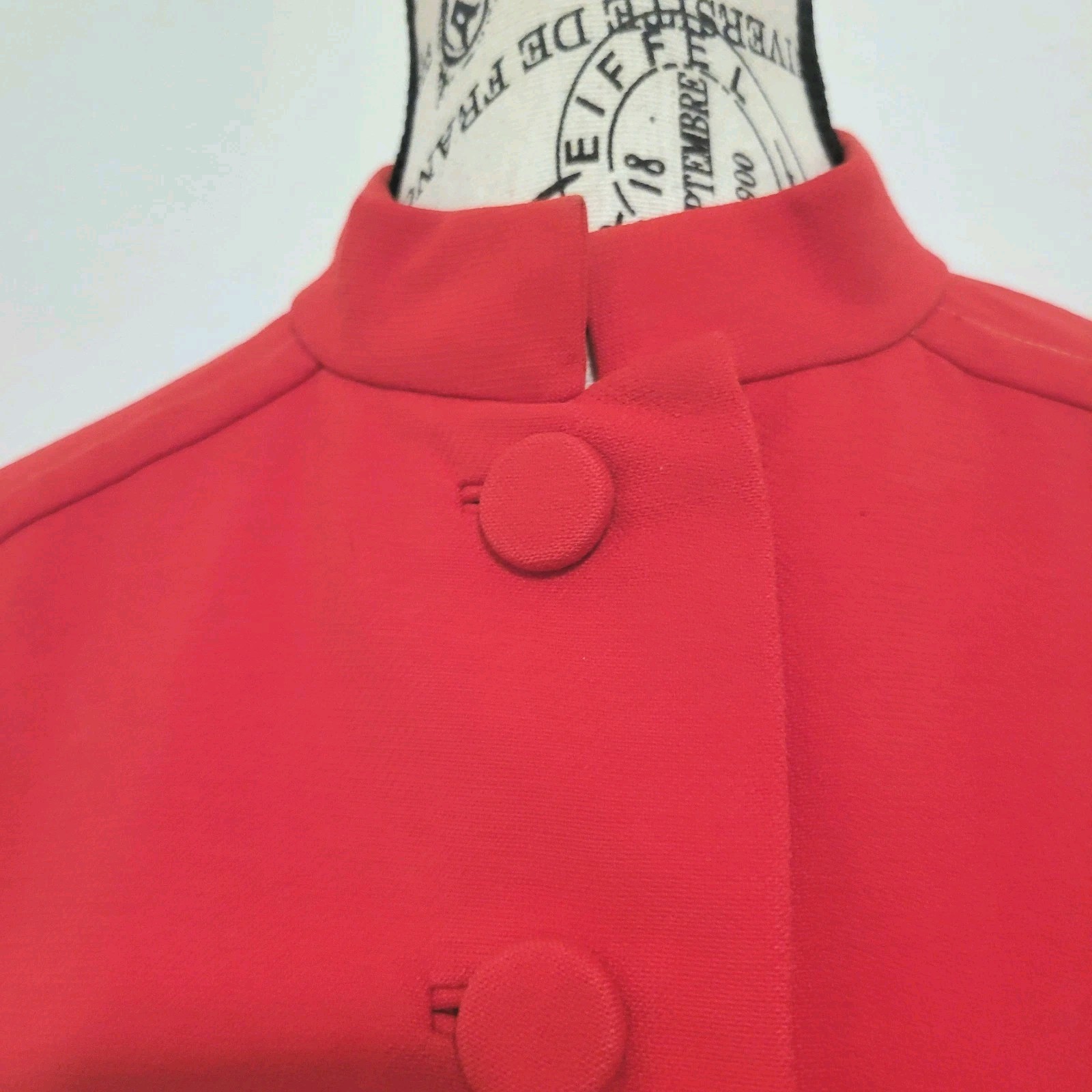 Vintage 60s Red Cropped Jacket Mod Retro Military Majorette Womens Small