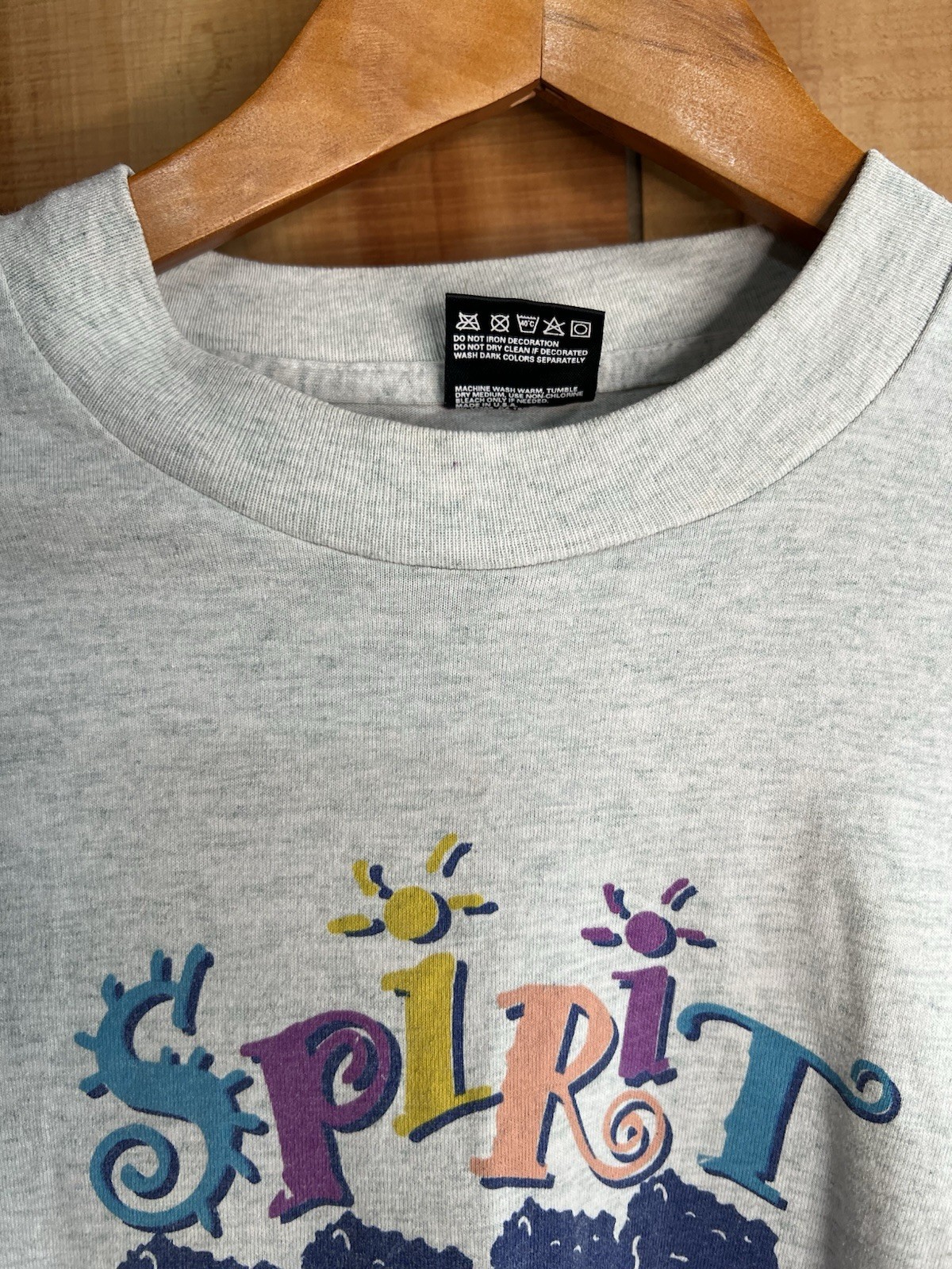 Vintage 90s Spirit Cheerleading T-Shirt Grey USA Single Stitch Y2K RETRO Dance