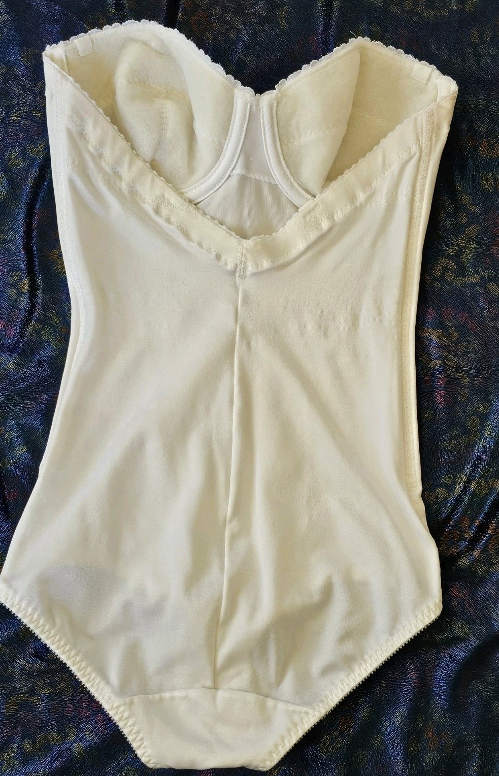 Vintage Shape-Mate White Strapless Corset Bustier Bra One-piece Backless 36B S
