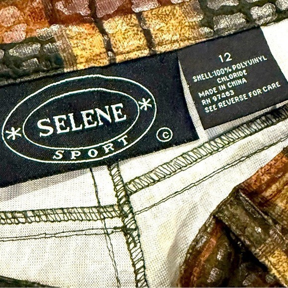 SELENE SPORT 90s Vinyl Plaid Snakeskin Pantsuit | Y2K Collector Unisex | Sz 12