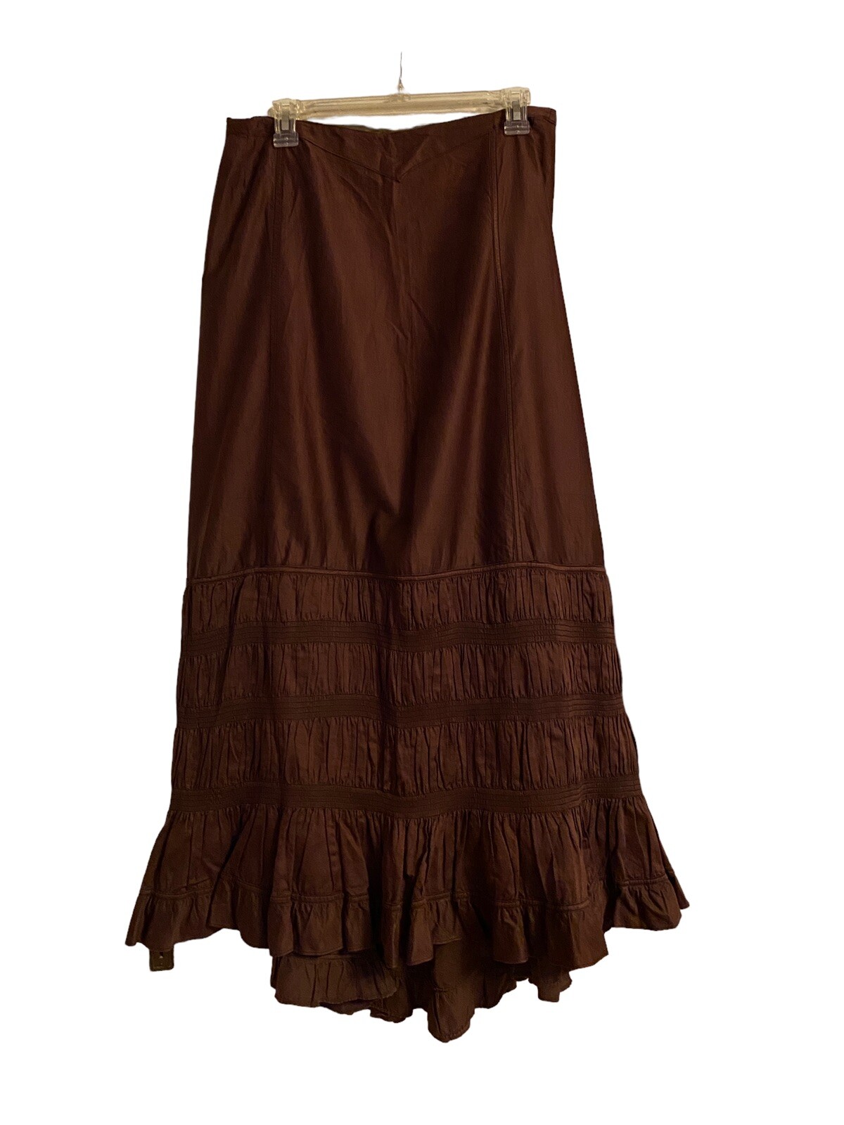 Antique Victorian Edwardian Petticoat Skirt Slip Brown Vintage 1890s-1900s