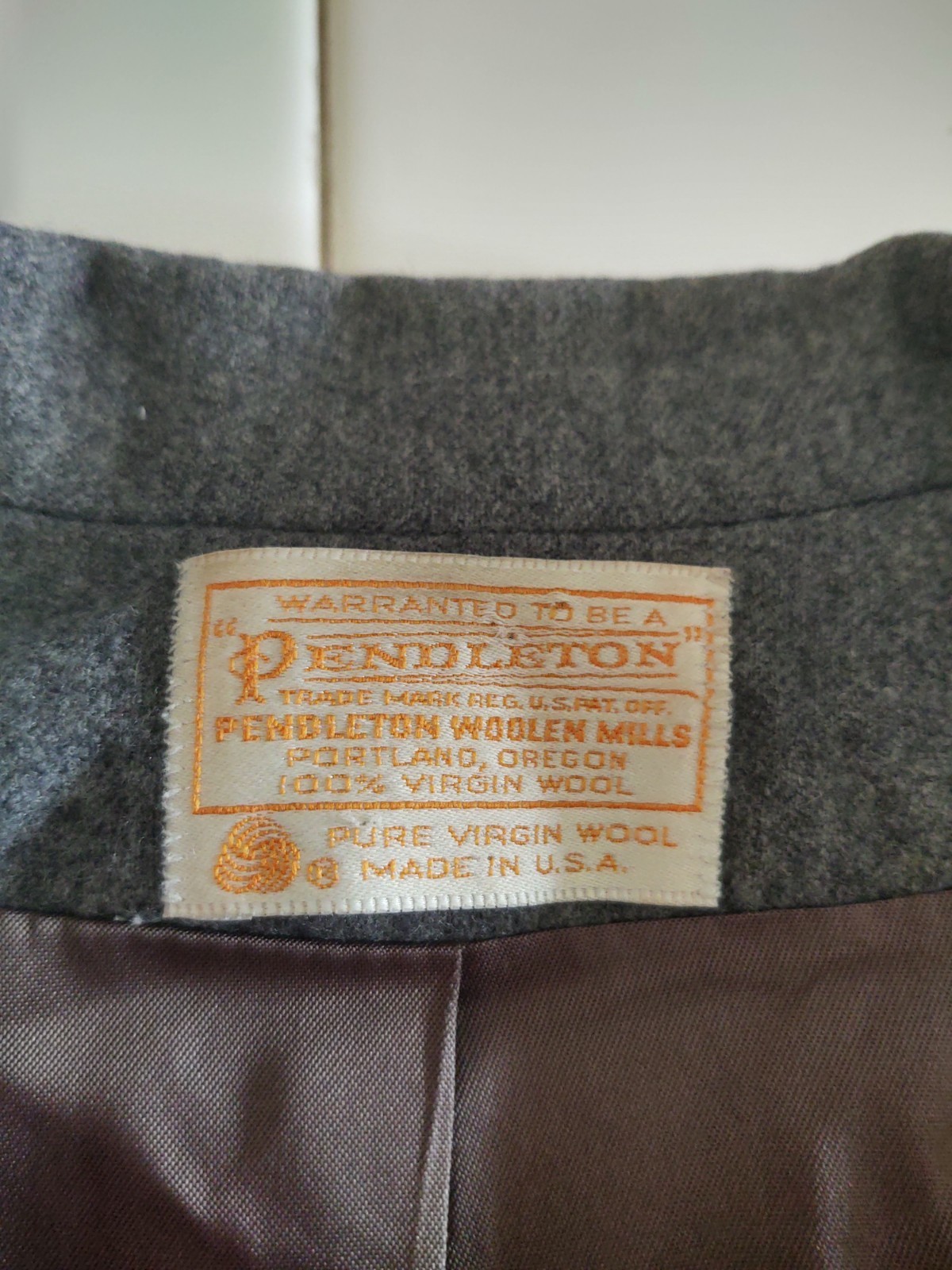 Pendleton Vintage Charcoal Wool Button Front Blazer Made In USA Size 12 FLAWS