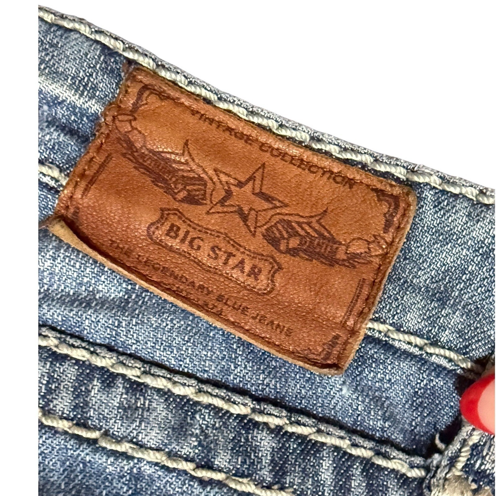 Big Star Y2K Low Rise Bootcut Jeans Womens 30 Embroidered Denim Blue
