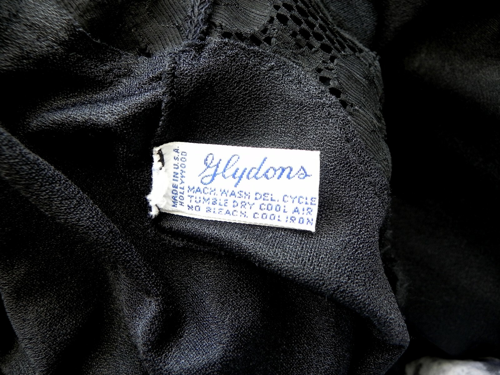 Vtg Glydons Hollywood Nightgown Maxi Slit Off Center Black Lace Trim Size 2XS/XS