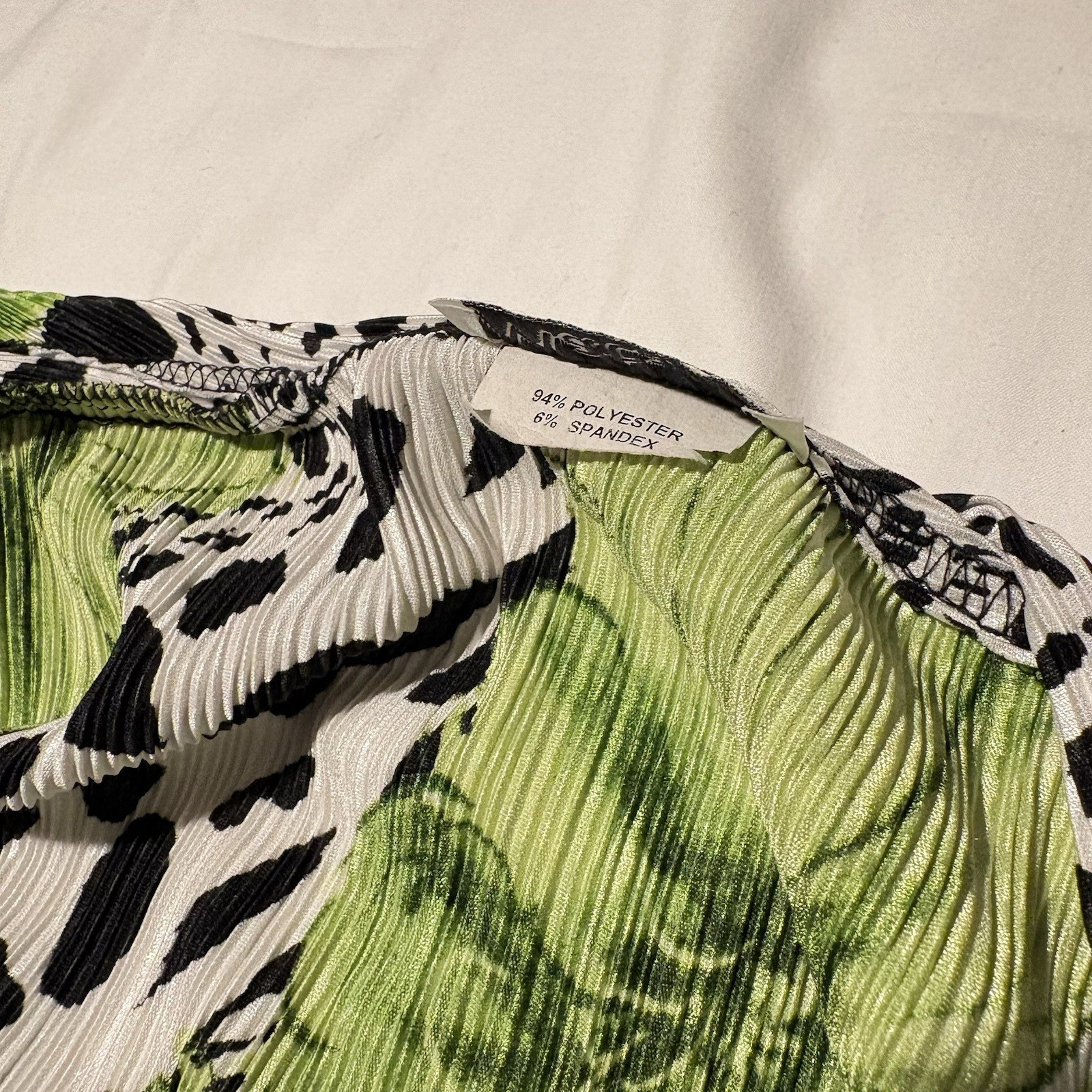 Matana Cardigan Women Plus 2X Open Front Lime Green Animal Print Floral Tropical