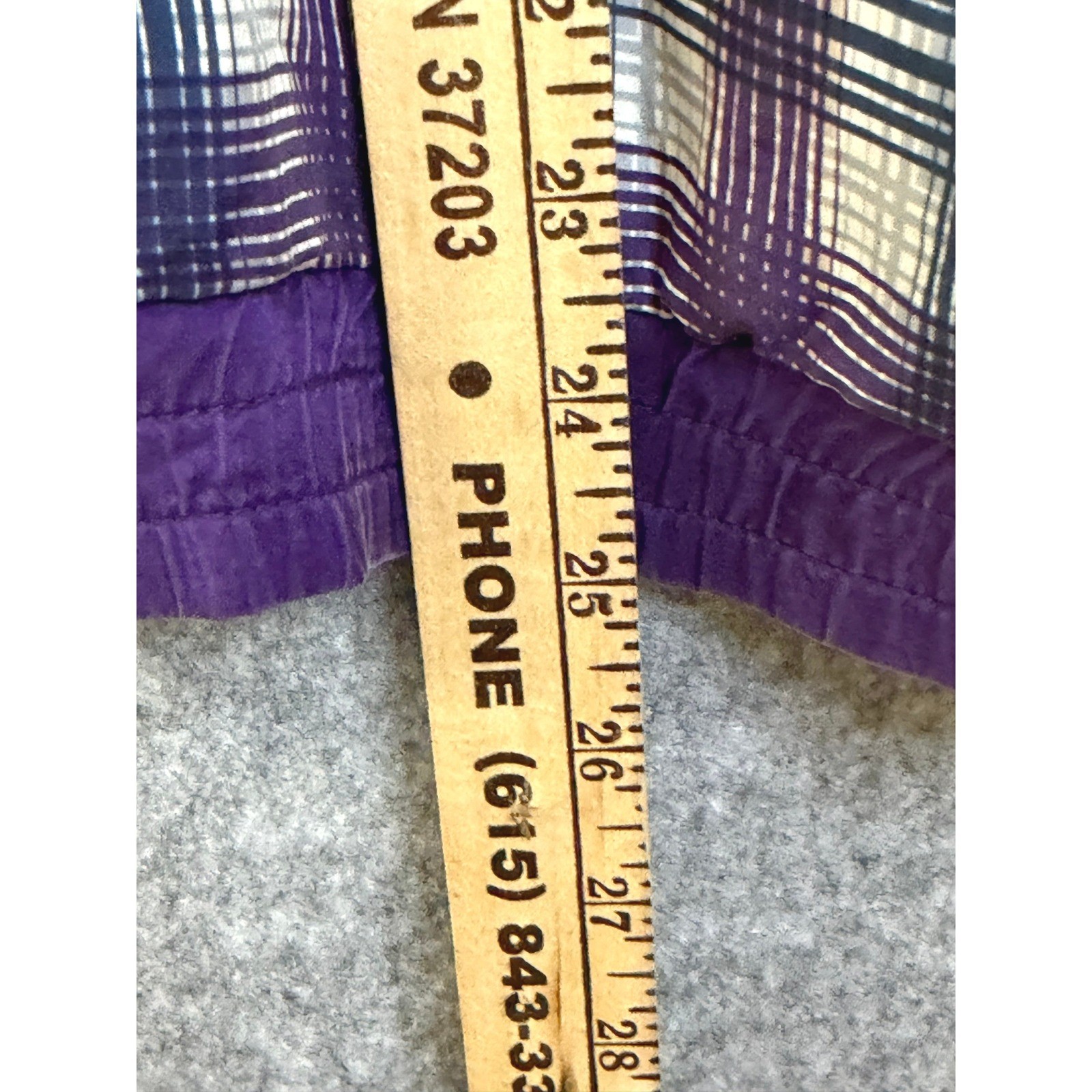 Vintage Out Brook Silk Bomber Jacket WomensMed Purple Plaid Full Zip Windbreaker