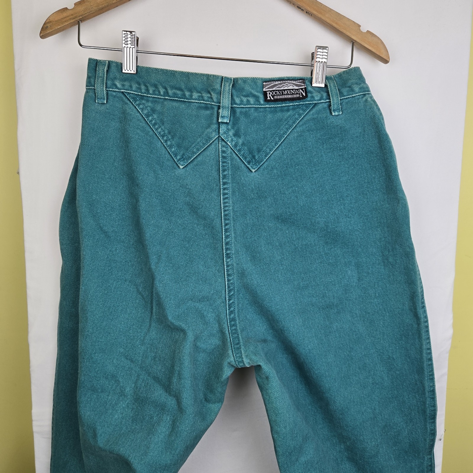 VTG Women’s Teal Denim Rocky Mountain Jeans Sz 11/12 1990s Rockies Bareback