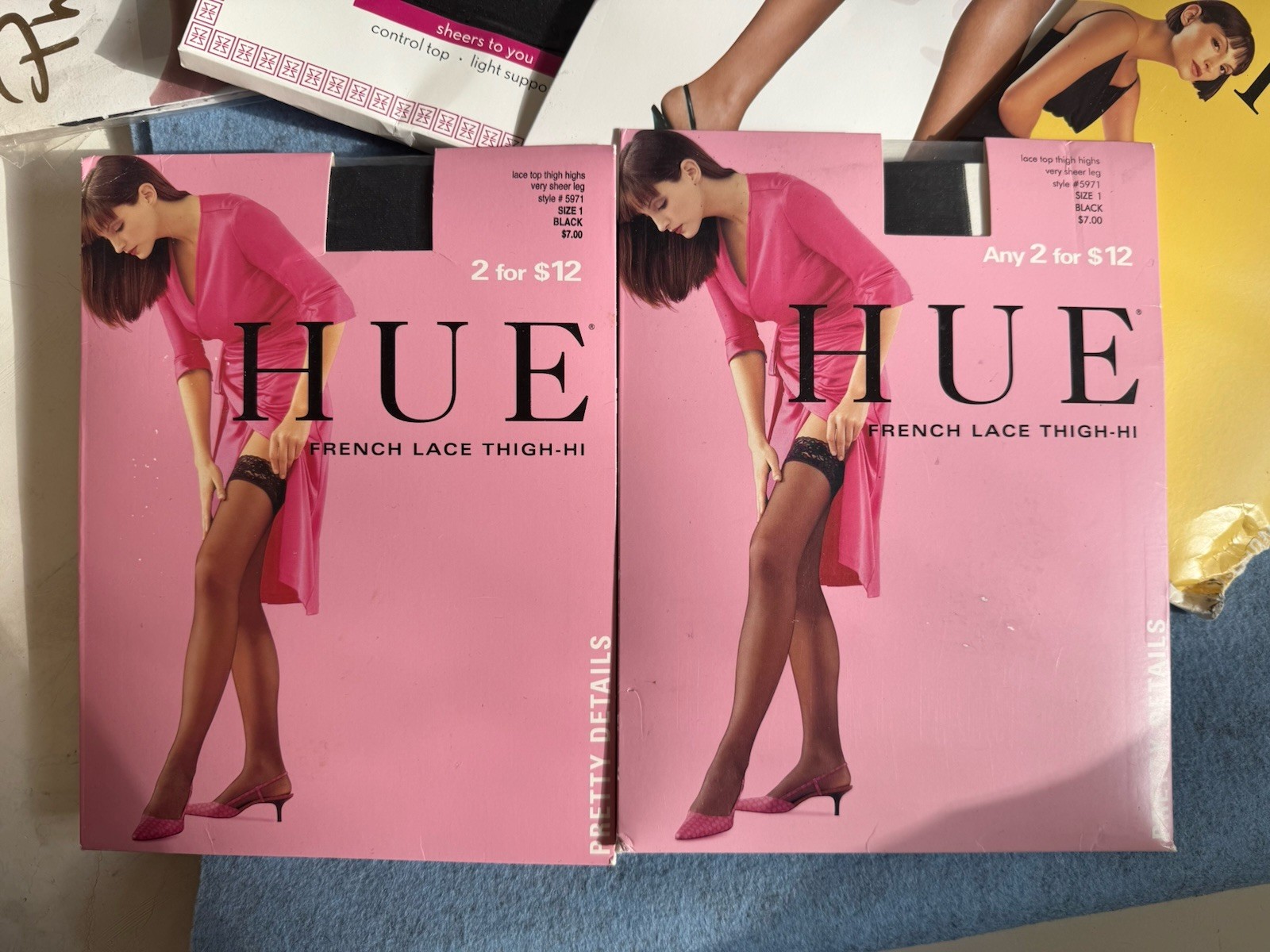 Philippe Matignon,Hue,Hanes, Skweez Stockings ThighHigh/ ControlTop Tights NEW
