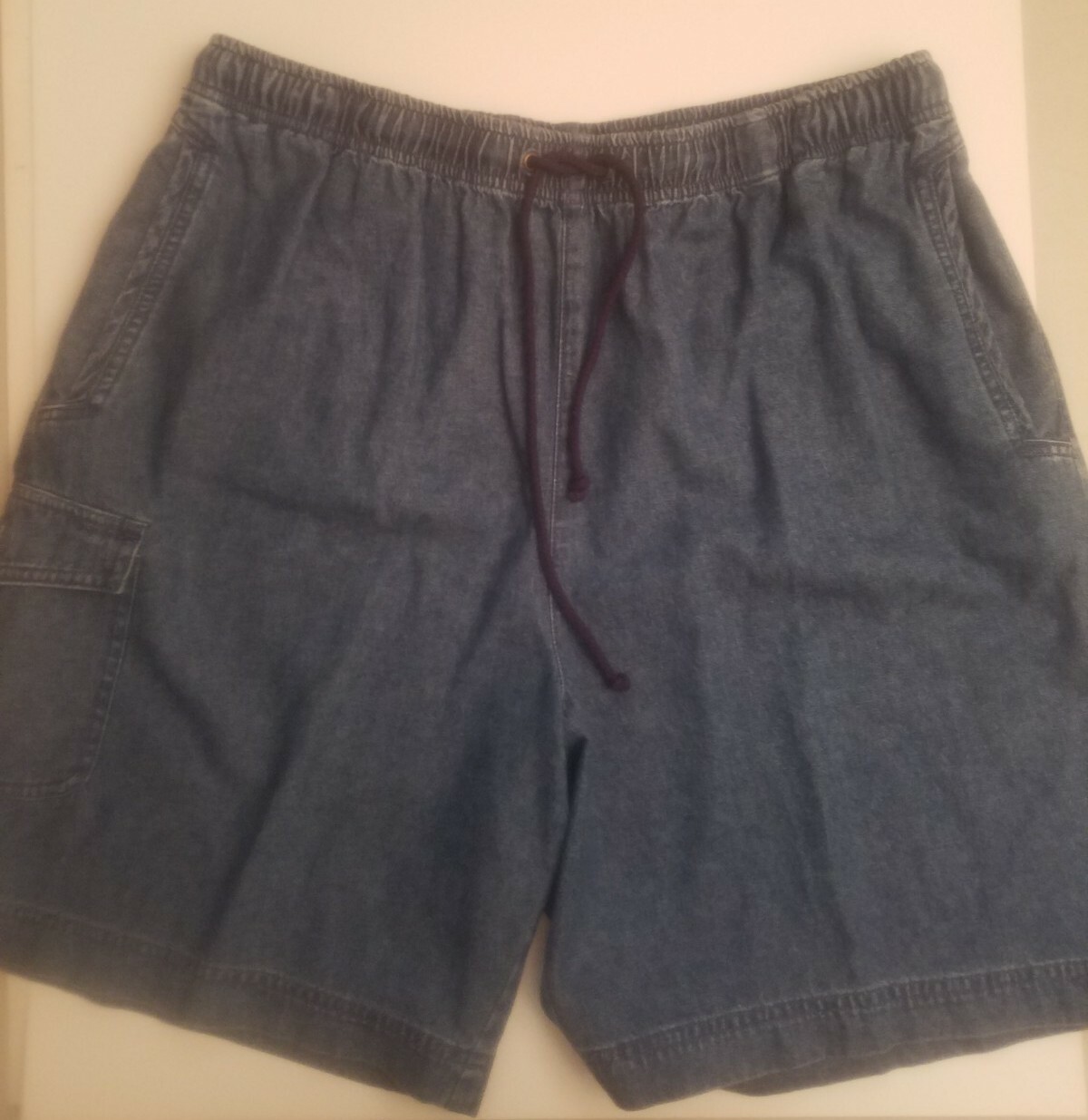 Mark Fore & Strike Jean Shorts Women Sz 16 Blue Draw Strings Denim 34″x8″ #615