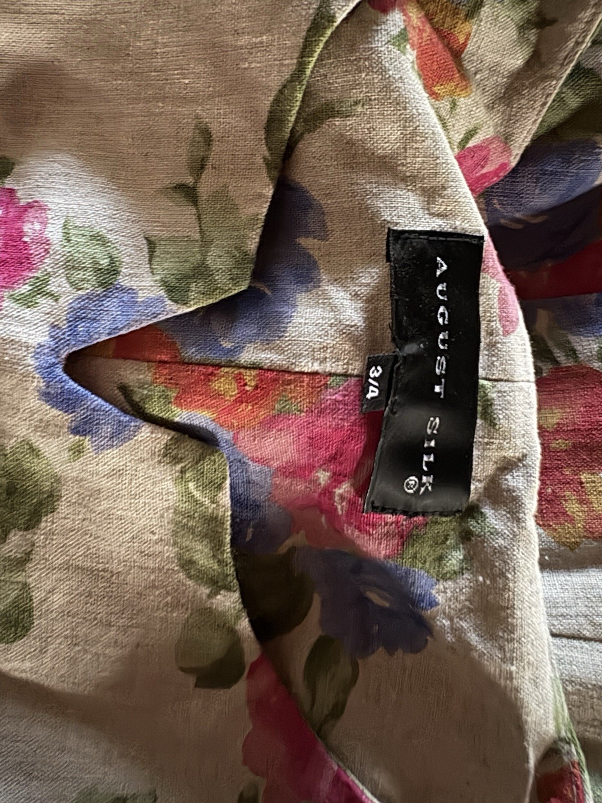 Vintage 90s Raw Silk Mini Sheath Dress Wallpaper Roses Rustic Texture Minimalist