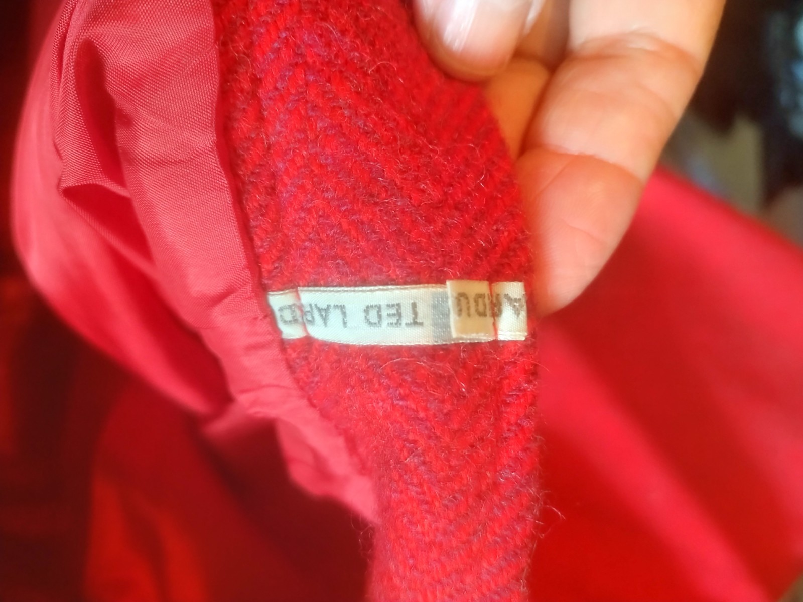 Vtg Ted Lapidus Paris Diffusion Red Skirt made in France Size 44 US 10 M Rare