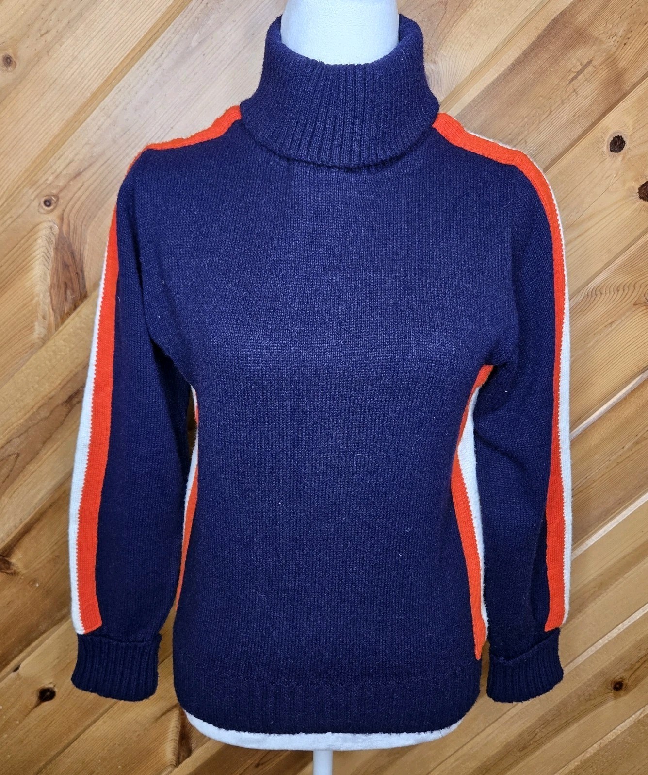 Vintage 70s 80s Cheerleader Supply Co. Orlon Acrylic Sz 36 (S) Turtle Neck