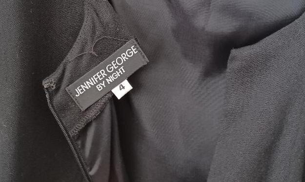 VINTAGE JENNIFER GEORGE BY NIGHT LITTLE BLACK DRESS LBD SCOOP NECK BACK SHEATH 4