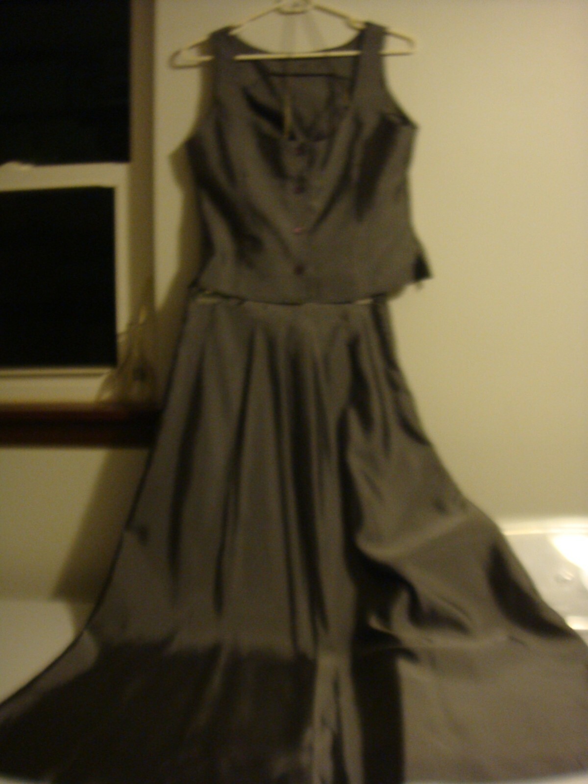 Star CCC City Clothing Co 5 Liquid Silver 2-Piece Sleeveless Long Skirt Top Set