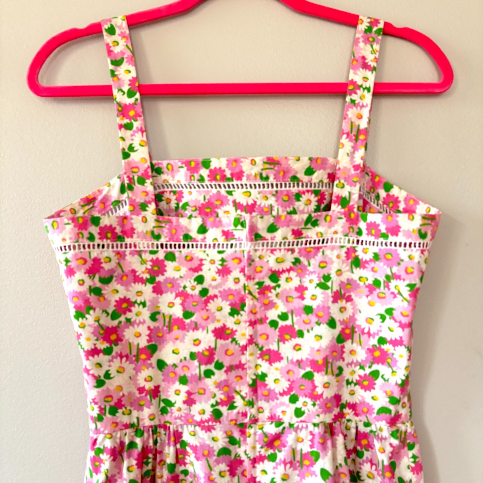 VTG Lanz Originals Pink Floral Dress Cottagecore Dress Sundress sz S/4 DARLING!