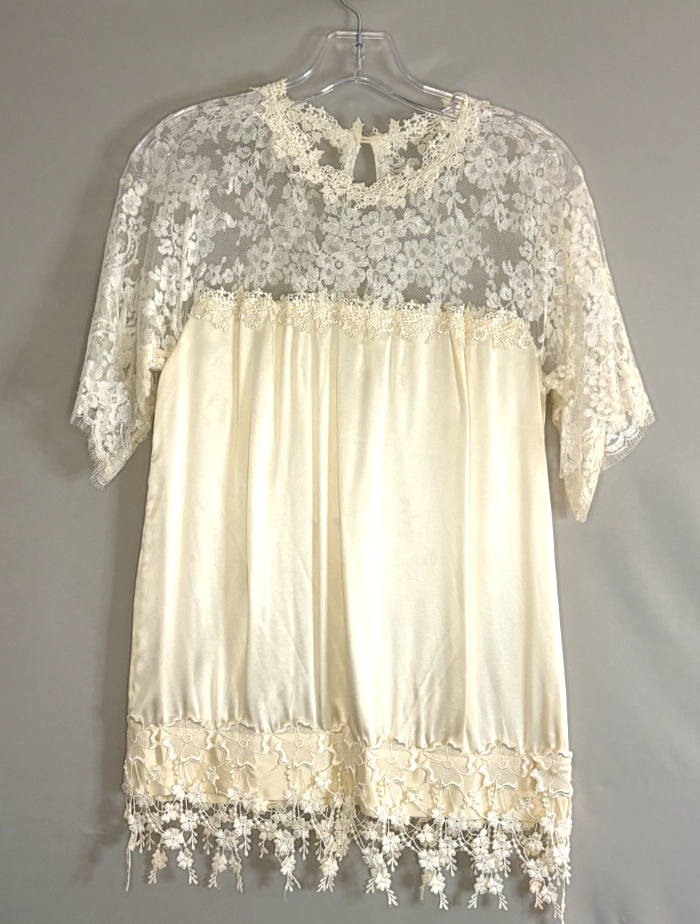 Vintage 1990’s Jessica McClintock 2 Pc Lace Over Silk Top and Skirt Sz 4 EUC