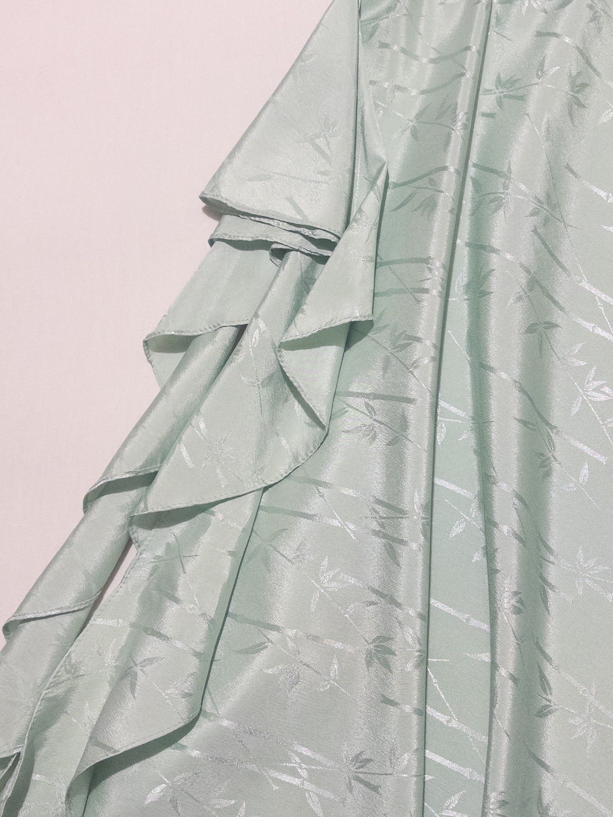 1950’s Handmade Mint Pale Blue Seafoam Green Flare Ruffle Day Dress