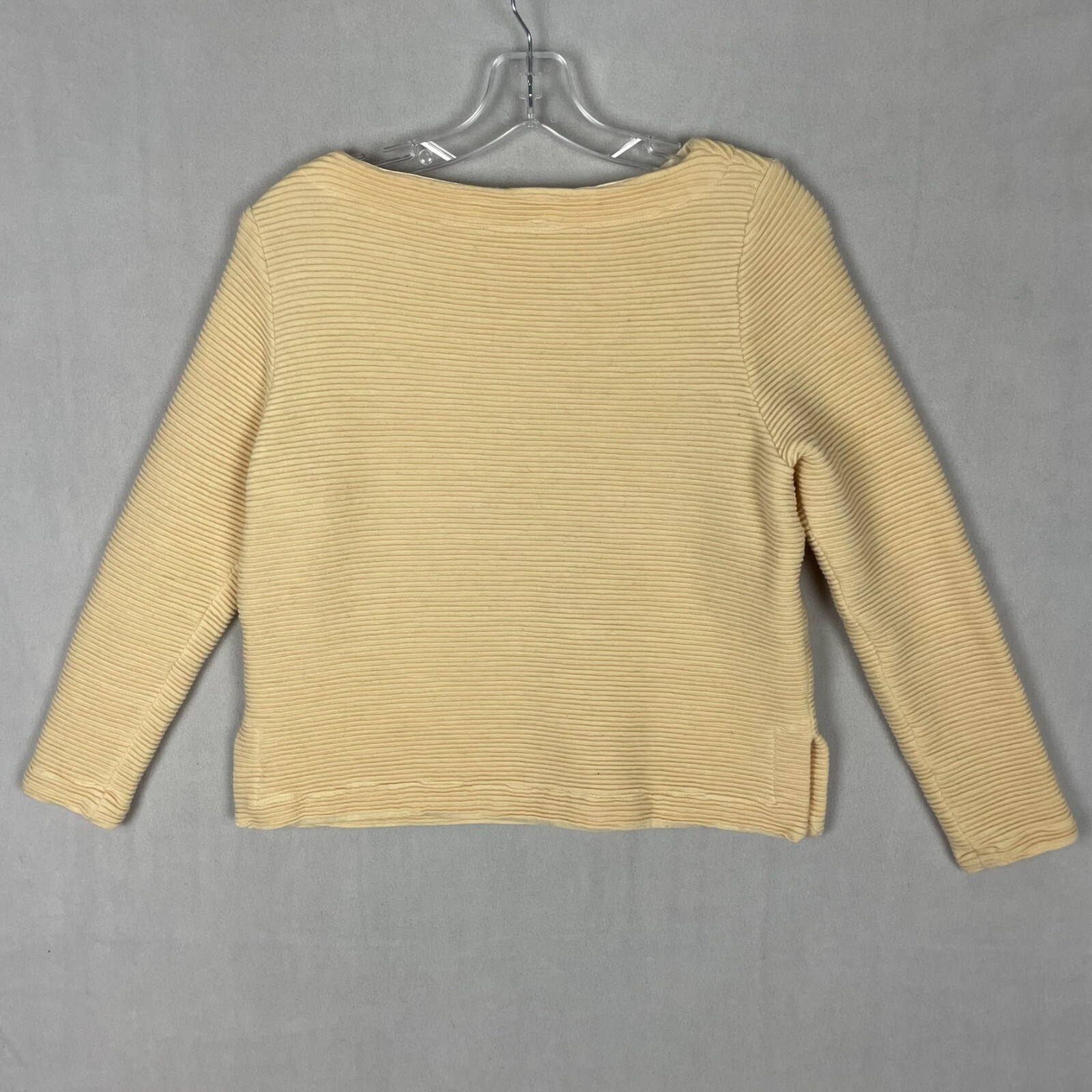 Vintage Miguel Cruz Women’s Top 100% Wool Sweater Ribbed Yellow