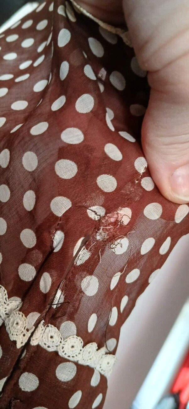 Darling Vintage Gay Gibson sheer Polka Dot dress 50s XS Lolita Rockabilly