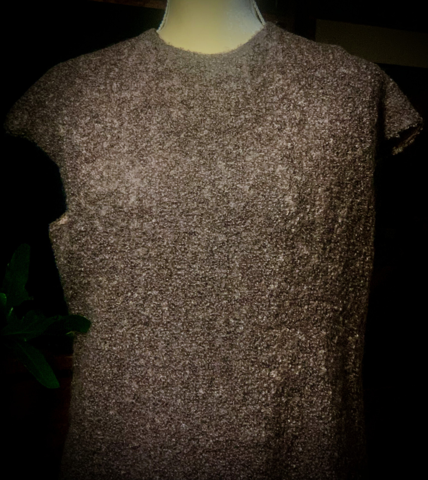 Brown Mocha Wool Boucle Silver Fox Fur Trimmed Belted Coat & matching Dress 8 10