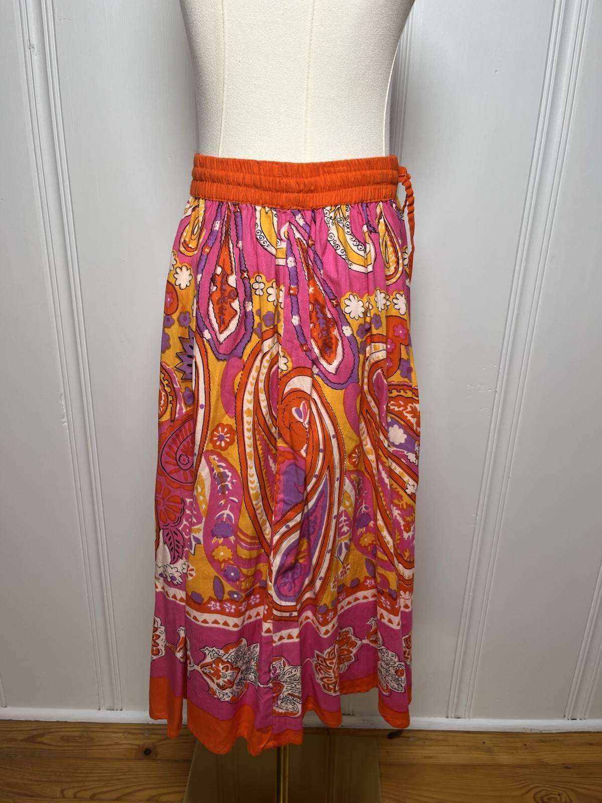 Vintage Jackpot Skirt FREE SIZE 100% Cotton Psychadelic Colorful 90s FAST SHIP