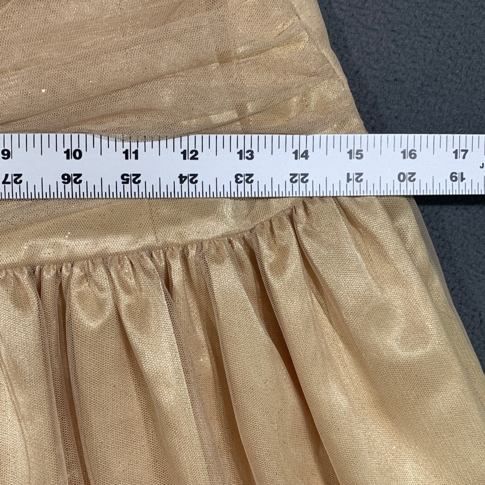 Jessica McClintock Gunne Sax Dress Womens 7 Champagne Gold Shimmer Vintage Prom