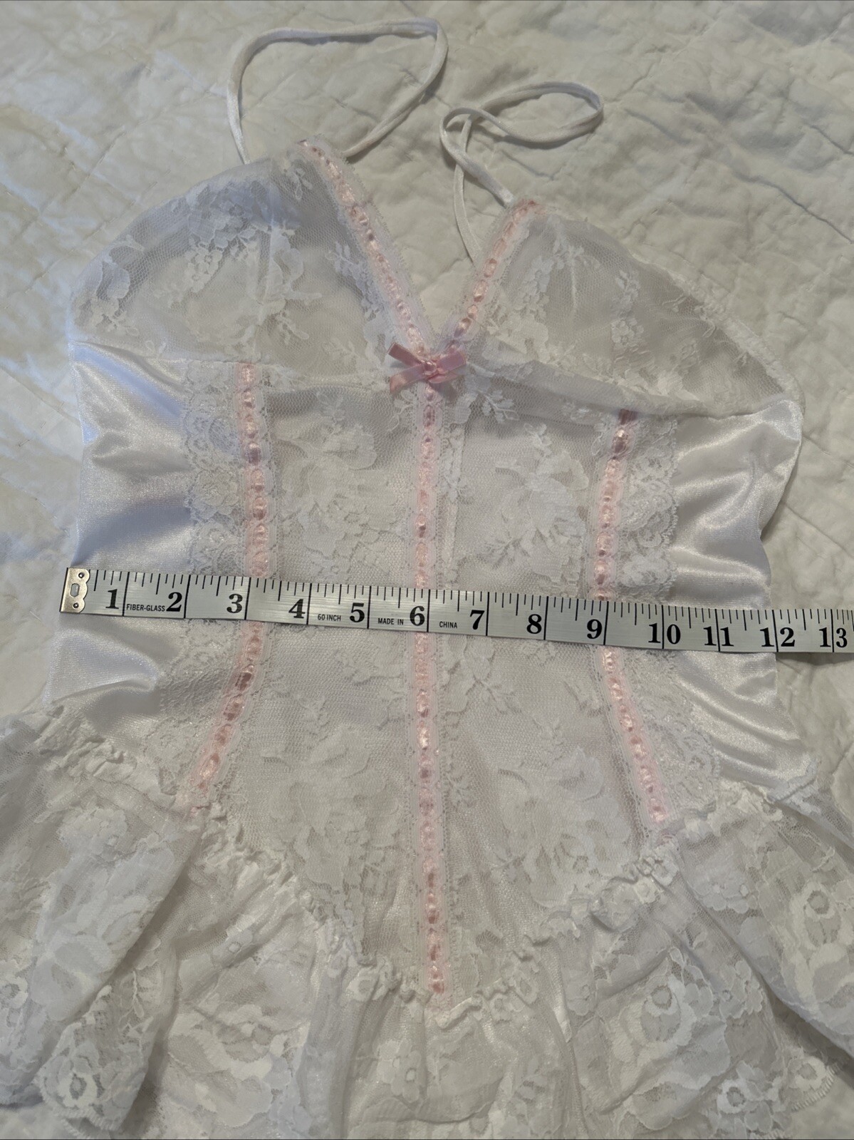 VTG Avon Fashions Women’s White Lacy Negligee Lingerie Teddy Medium USA