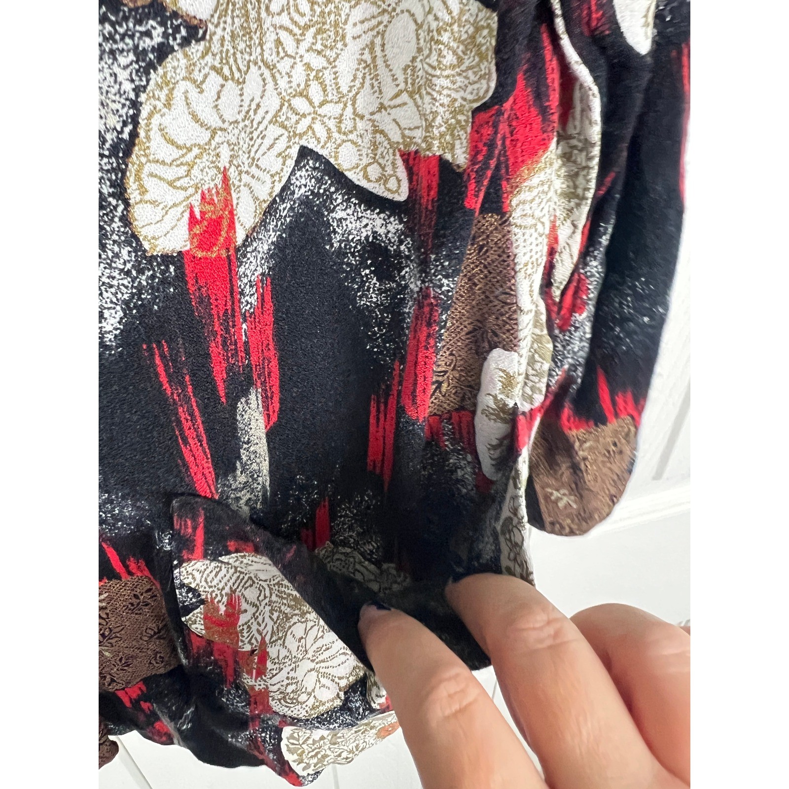 Vintage Kensington Square Abstract Floral Duster Blazer Jacket USA Made Medium