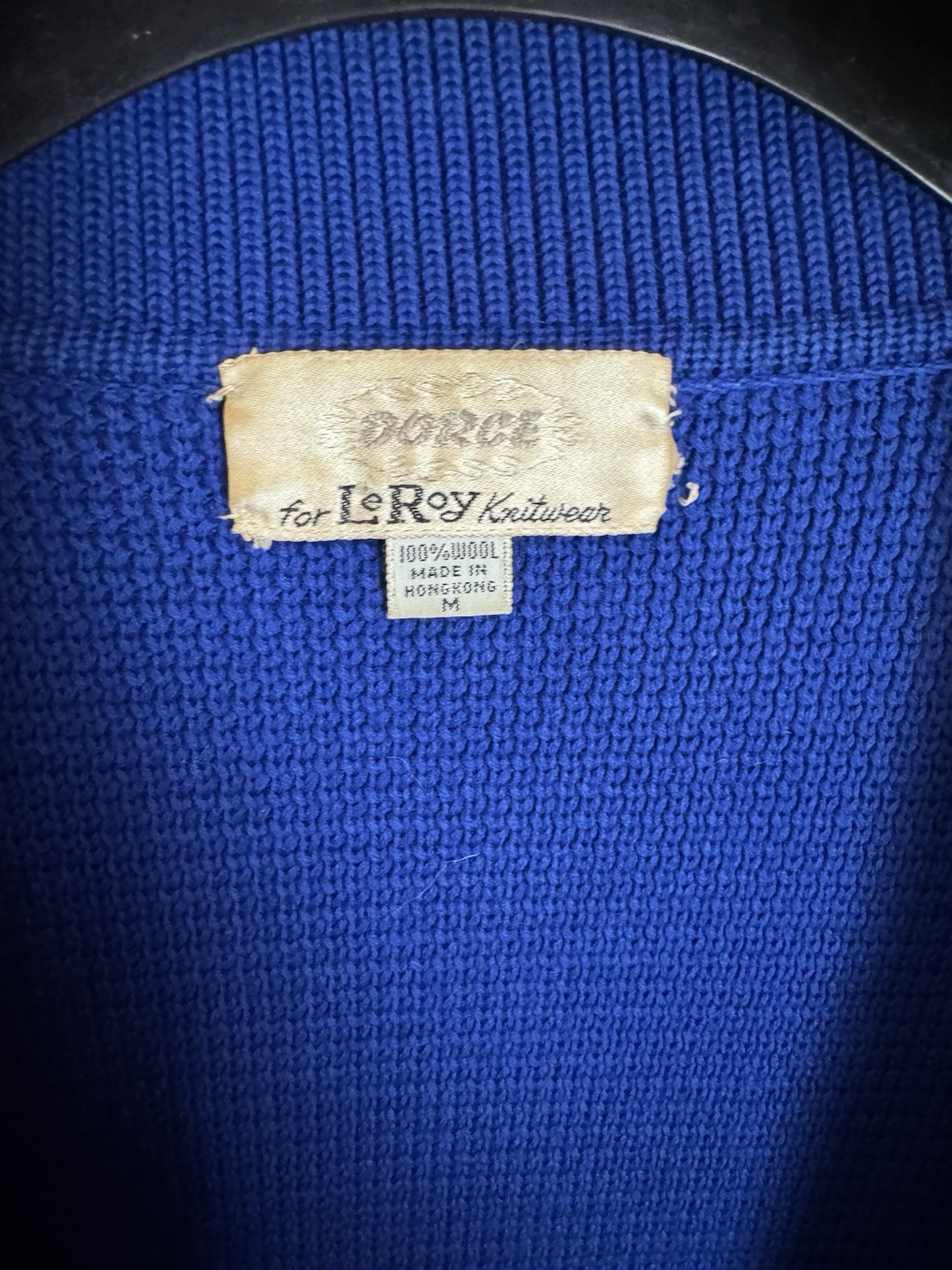 Vtg Long Coat Dorce LeRoy Knitwear Size M 60s 70s Thick Blue Wool Mod Coat Nice
