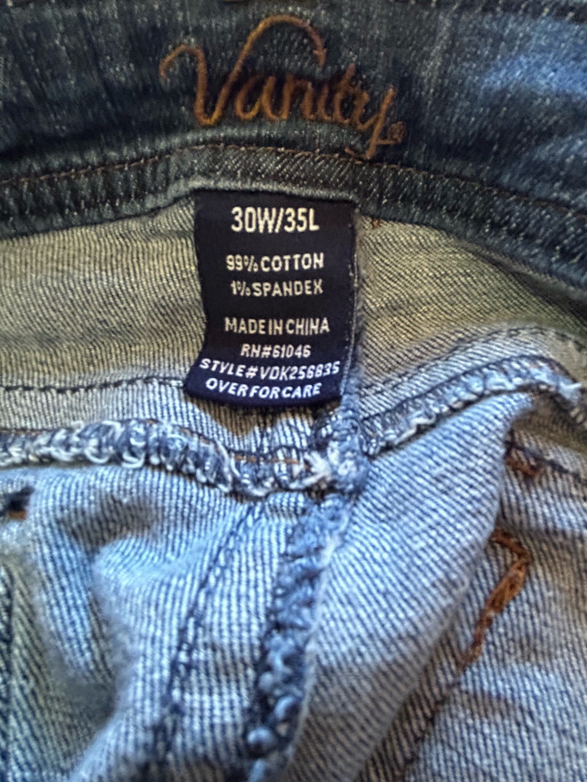VTG Y2K Vanity Flair Leg Jeans 30 W 35 L Low Rise Pocket Button Flap Grunge