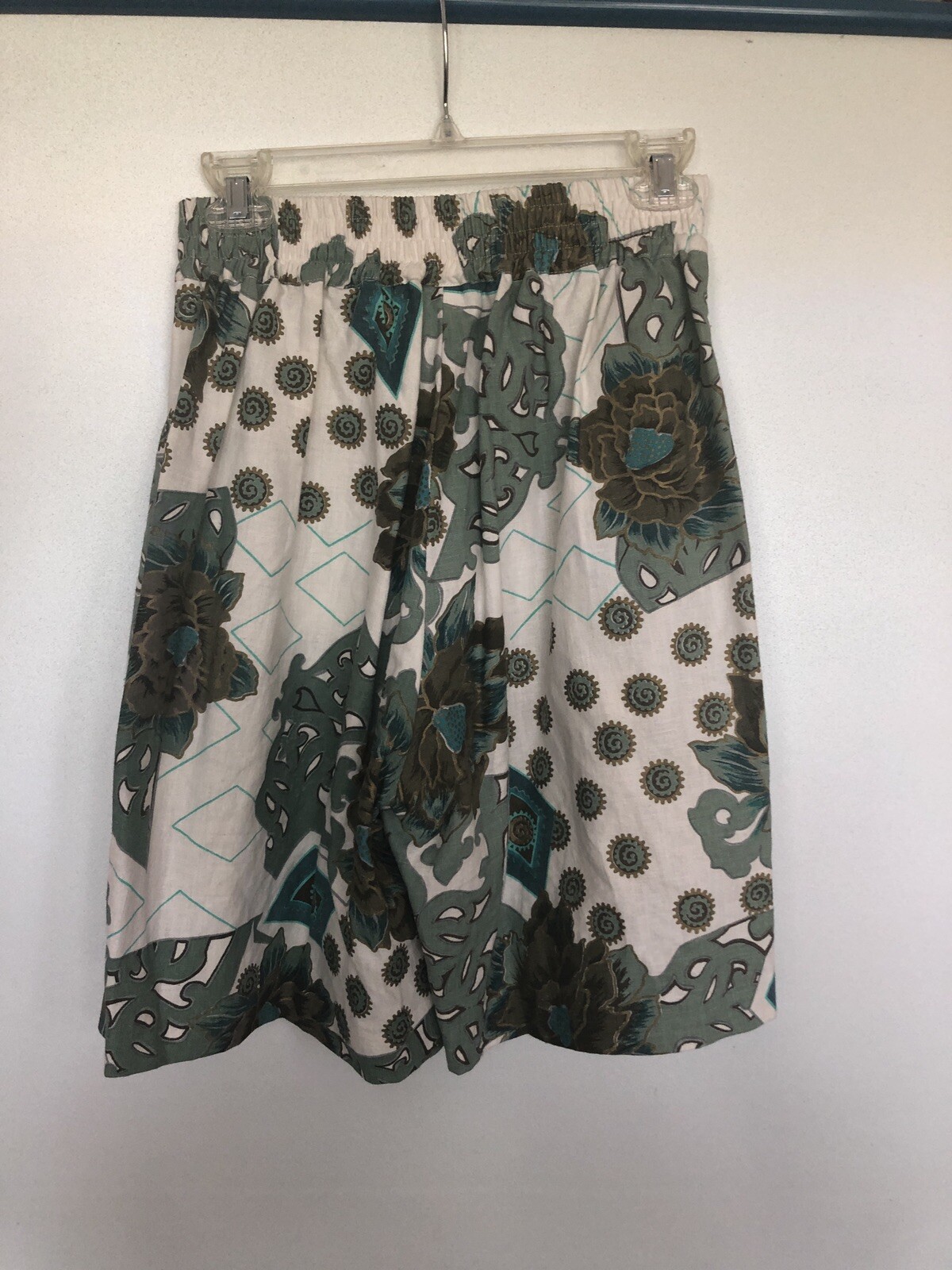 Vintage Jennifer Reed skort shorts floral print linen blend small