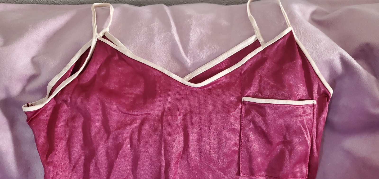 VTG Lord Taylor BERKLEIGH JUNIORS Plum Ivory Trim Side Slit Night Gown 5